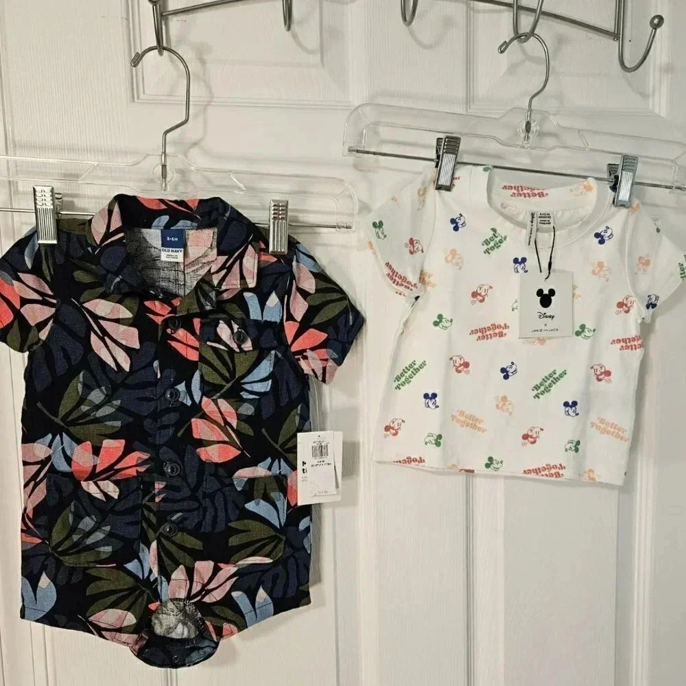 Janie and‎ Jack Disney Shirt Old Navy Romper Boys Clothing Bundle NWT 3-6 Mos